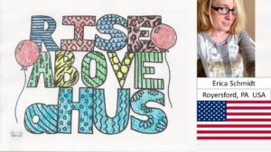 Rise above aHUS, Erica's colored words photo and flag